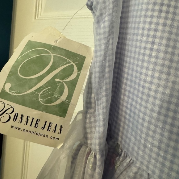 NWT! Bonnie Jean Purple Checkered Floral Dress - Size 14💛 - Picture 6 of 8